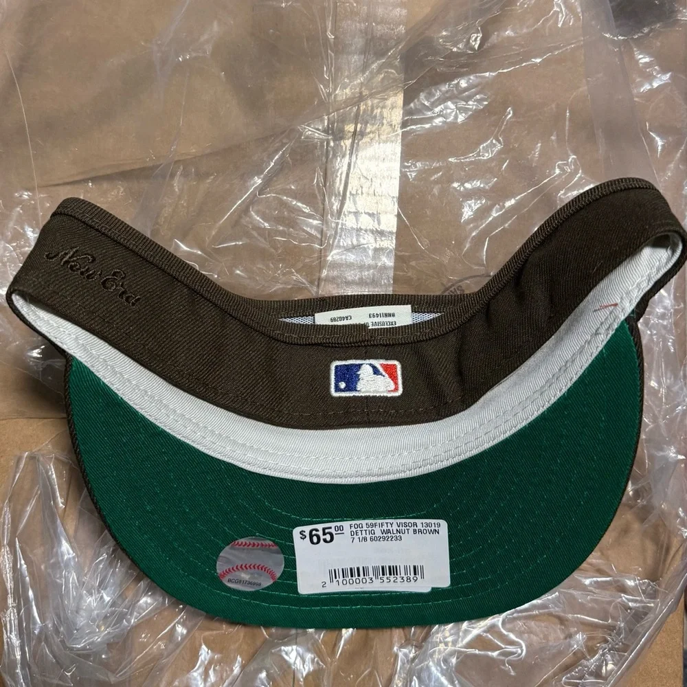 New Era 59FIFTY Detroit Tigers Fitted Visor Hat Walnut Brown 7 1/8 MLB New